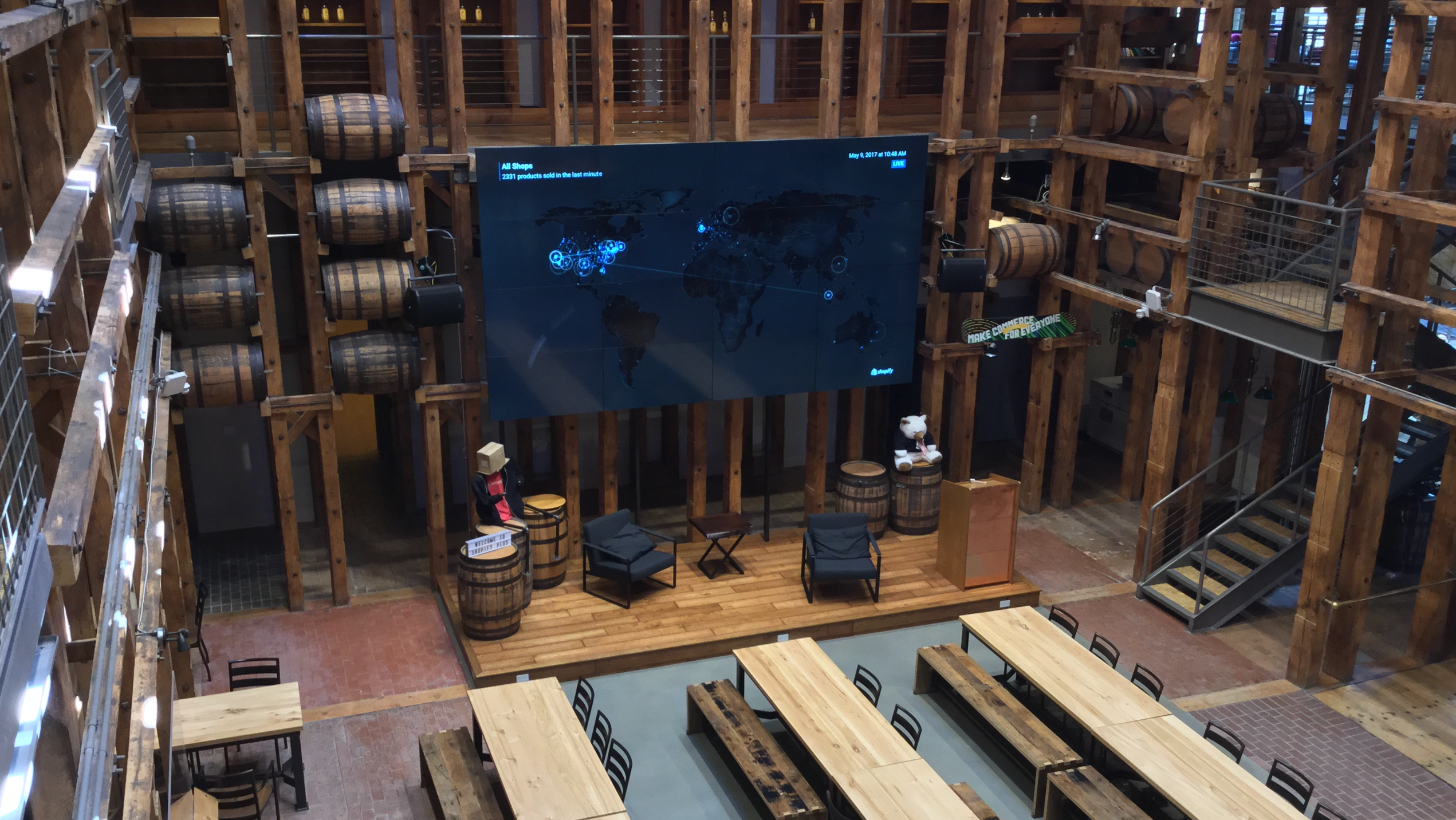 The mega dashboard at Shopify's Waterloo office